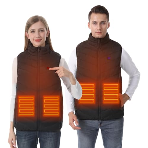 CHANGEOWN Men and Women Heated Vest with 9 Heating Zone, Lightweight Heating Jacket Vest with 3 Heat Levels, for Winter Outdoor Hunting Skiing (Battery Not Included), L — view 2