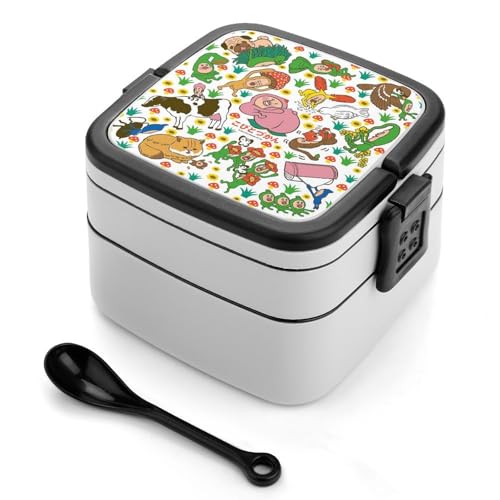 弁当箱 こびとづかん ランチボックス 二段 お弁当箱 おべんとう箱 ランチケース 大人用 子供用 学生 仕事 通勤 1000ml