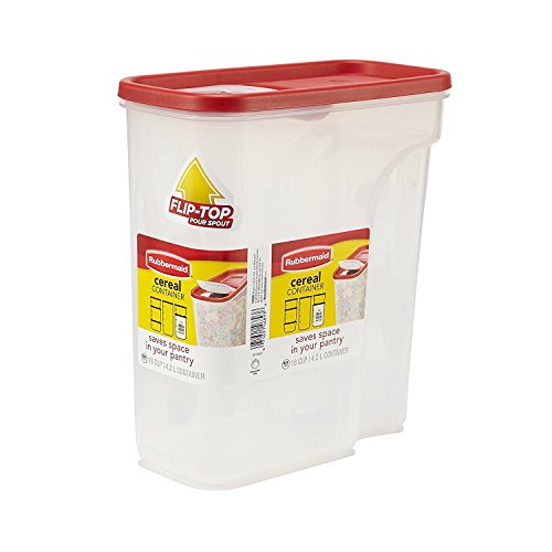 Rubbermaid Flip Top Cereal Keeper, Modular Food Storage Container, 3 Pack, (2) 22-Cup (1) 18-Cup #TOP2