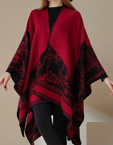 Epsion Women's Faux Cashmere Shawl Soft Warm Cashmere Wraps With Sleeves Shrug Scarf Cardigan 20242