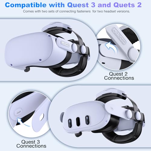 image for Kawaye for Meta Quest 3S/Quest 3/Quest 2 Head Strap, Double Knobs Adju