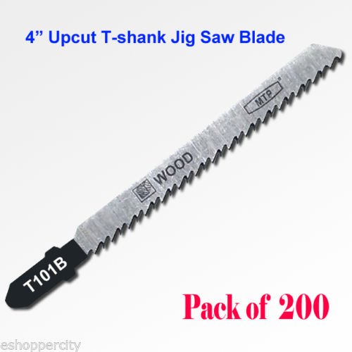 200x T101B 4" 100mm T-Shank Upcut Jig Saw Blades fits Bosch HCS Wood Cutting