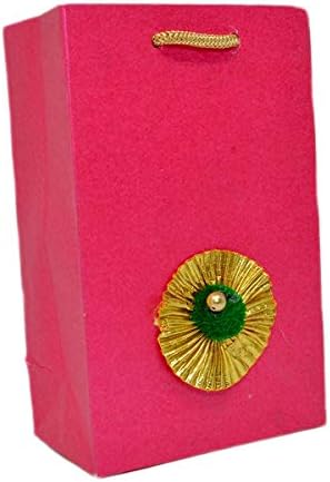 Indian Paper Bags for Return Gifts Shagun Bags with Gota and Pompom