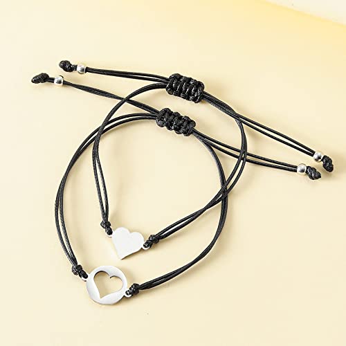 Image of Back to School Bracelet Set Mommy and Me Matching Charm Wish Bracelets First Day of School Mother and Daughter Bracelet Gifts