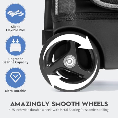 Mangrove Bowling Ball Bag 3 Ball Roller with Separate Shoe Compartment, Deluxe 3 Ball Bowling Bag with Wheels, Rolling Triple-Ball Bag w/Accessory Pocket & Retractable Handle Extends to 40’’ - Thumbnail 3