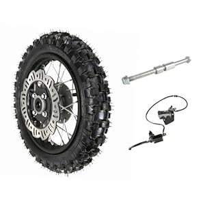 Wphmoto 2.50-10 Wheel Rim Tire Assembly 12Mm Bearing, 10'' Front Wheel Tire Rim Disc Brake Kit And Brake Caliper For 50Cc 70Cc 90Cc 110Cc Dirt Pit Pro Trail Bike Crf50 Xr50 Pw50 9