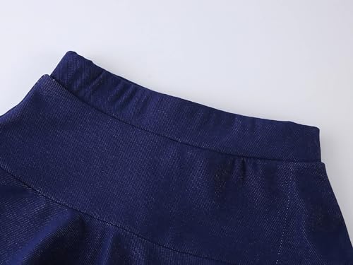 Girls' Knee Length Shorts with Skirt Imitation Denim Capri Leggings Kids Summer Casual Shorts 3-11 Years3