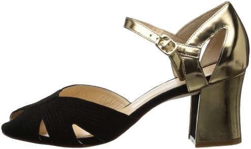 Cole Haan Women's Jovie Low Dress Sandal,Black Suede/Gold Specchio,7.5 B US | Image 6