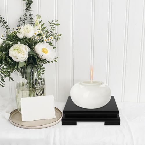 Pot de fleurs et théière base carrée en bois déco Cabilock