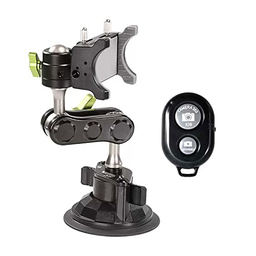 BNGXR Universal Ball Head Arm for Phone, 2023 Upgrade Adjustable Car Mobile Phone Holder Outdoor Travel Self Driving Sucker Bracket, Suitable for Car Dashboard Windshield Vent (UBA01-B)