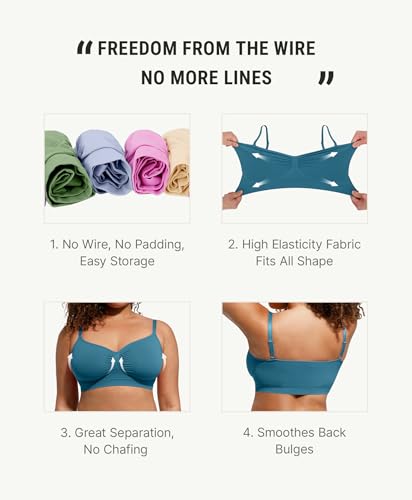 Image of FeelinGirl Bralettes for Women with Support Comfortable Bras No Underwire Seamless Everyday Bras
