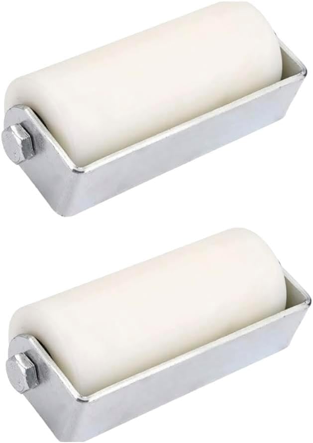 Miniatura 3 de JM Steel - Guía de puerta corredera blanca de 6 pulgadas. con ejes extraíbles incluidos. Unidad (1)