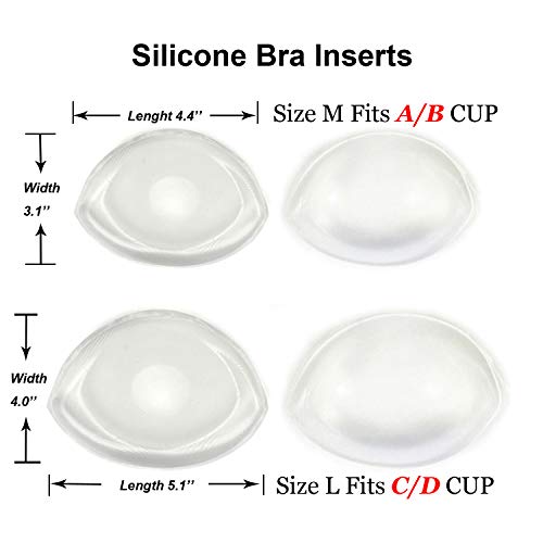 Waterproof Silicone Bra Inserts - Breast Pads Bust Enhancers for Summer Swimsuits & Bikini - Large(Fits C/D Cup) - Thumbnail 5