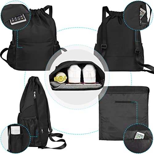 Mochila esportiva masculina bolsa com cordão - sapatos bolsa de ginástica para piscina, academia, es