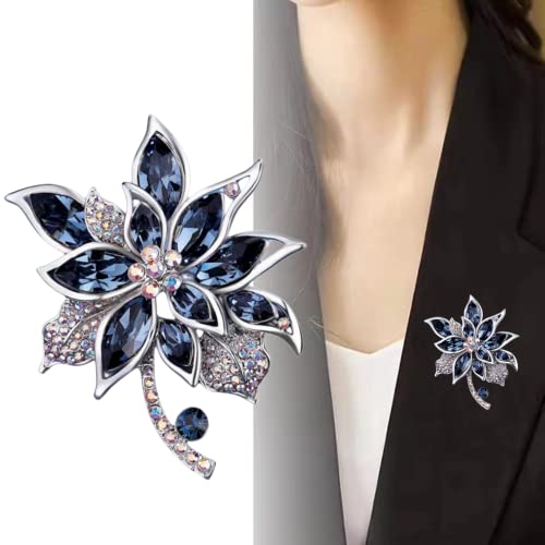 Image of Lavender flower brooch crystal rhinestone tulip brooch elegant accessories jewelry women brooches and pins fashion jewelry wedding flowers lapel pin