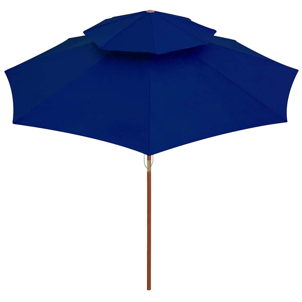 Ombrellone in legno blu, 270 cm, per patio