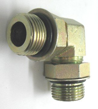 AF 6807-10-08-5/8 Male O-Ring Boss (7/8''-14 Threads) X 1/2 Male O-Ring Boss (3/4''-16 Threads) 90 Elbow