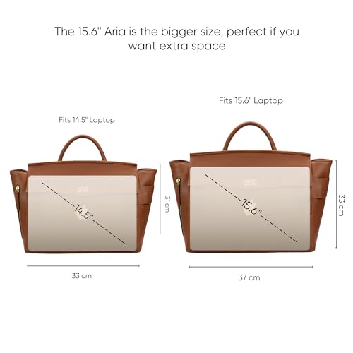 ARIA Women tote bag | 15.6" Laptop Messenger Bag | Laptop Bag | Office Bag | College Bag | Vegan Leather (TAN)2