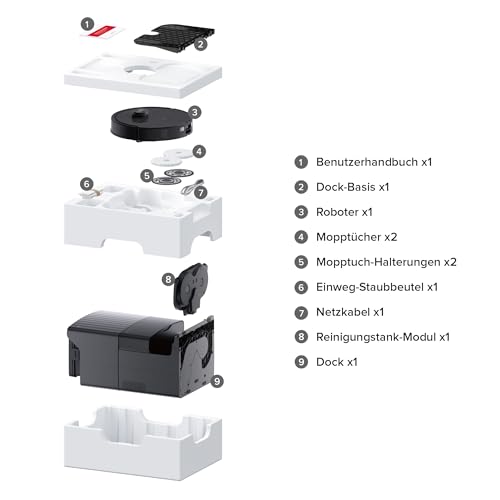 roborock roborock Qrevo Master Saugroboter mit Wischfunktion&Hebarem Wischmopp, FlexiArm Design™, HyperForce® Saugkraft von 10.000 Pa, zusätzlich 2 Wischmops, Roboterstaubsauger-Set(Schwarz) - Produktansicht 9 | Tages Deals