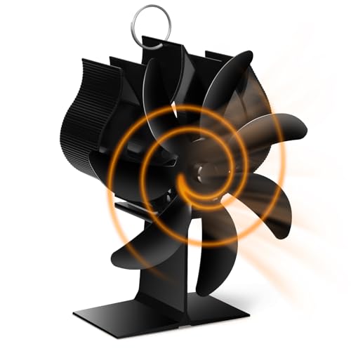 Fwiull Kaminventilator ohne Strom,7 Blättern Ofenventilator...
