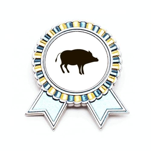 Broche sanglier noir Winner Award en métal taille M pour veste