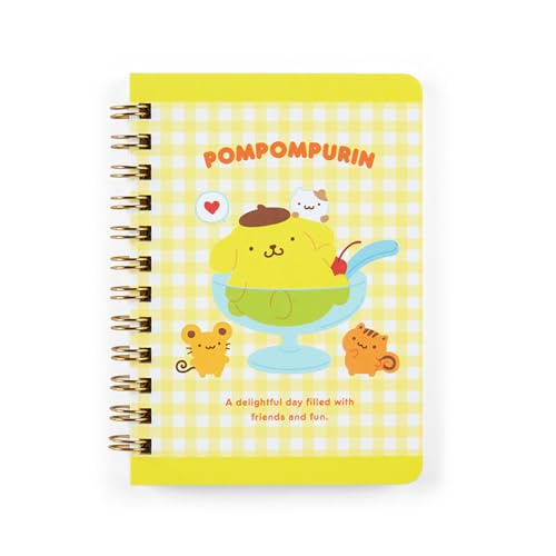 Cahier à anneaux Pompompurin Sanrio 091596 petit format B7 rigide pour collectionneurs papeterie