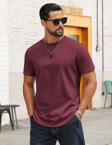 Image of COOFANDY Mens T-Shirts 100% Cotton Crewneck Short Sleeve Tees Casual Plain Shirts