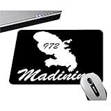 Dimensions: 23 x 19 cm YONACREA - Tapis de Souris - Martinique - 972 - Noir