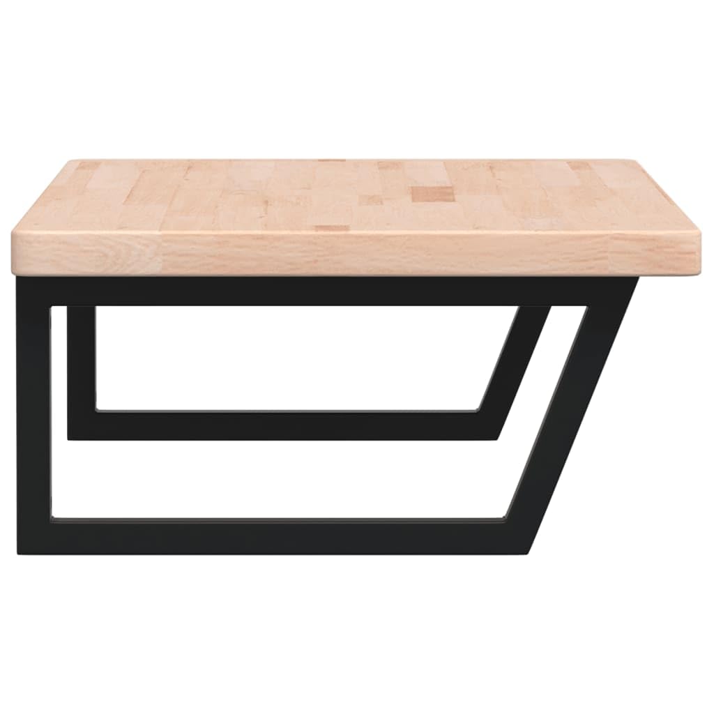 Piano lavabo in legno di rovere massiccio con supporto in acciaio, 100 x 60 x 4 cm, trapezoidale, portata fino a 100 kg, salvaspazio, per bagno