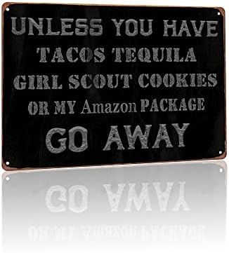 Gocolt Funny Front Door Hanging Sign - Go Away - Vintage Farmhouse Garden Front Yard Decorative Hanging Sign Home Porch Garden Entrance Metal Tin Decorative 8x12 Inches