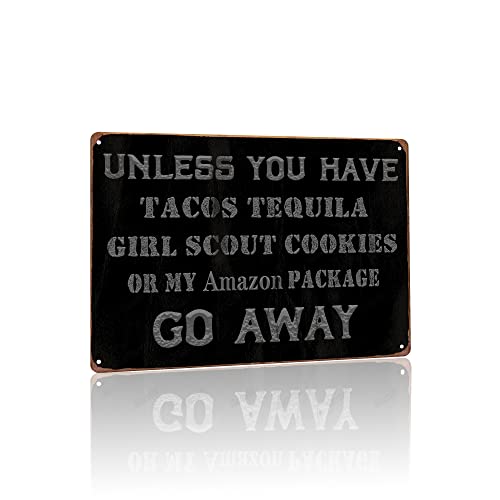 Gocolt Funny Front Door Hanging Sign - Go Away - Vintage Farmhouse Garden Front Yard Decorative Hanging Sign Home Porch Garden Entrance Metal Tin Decorative 8X12 Inches #TOP2