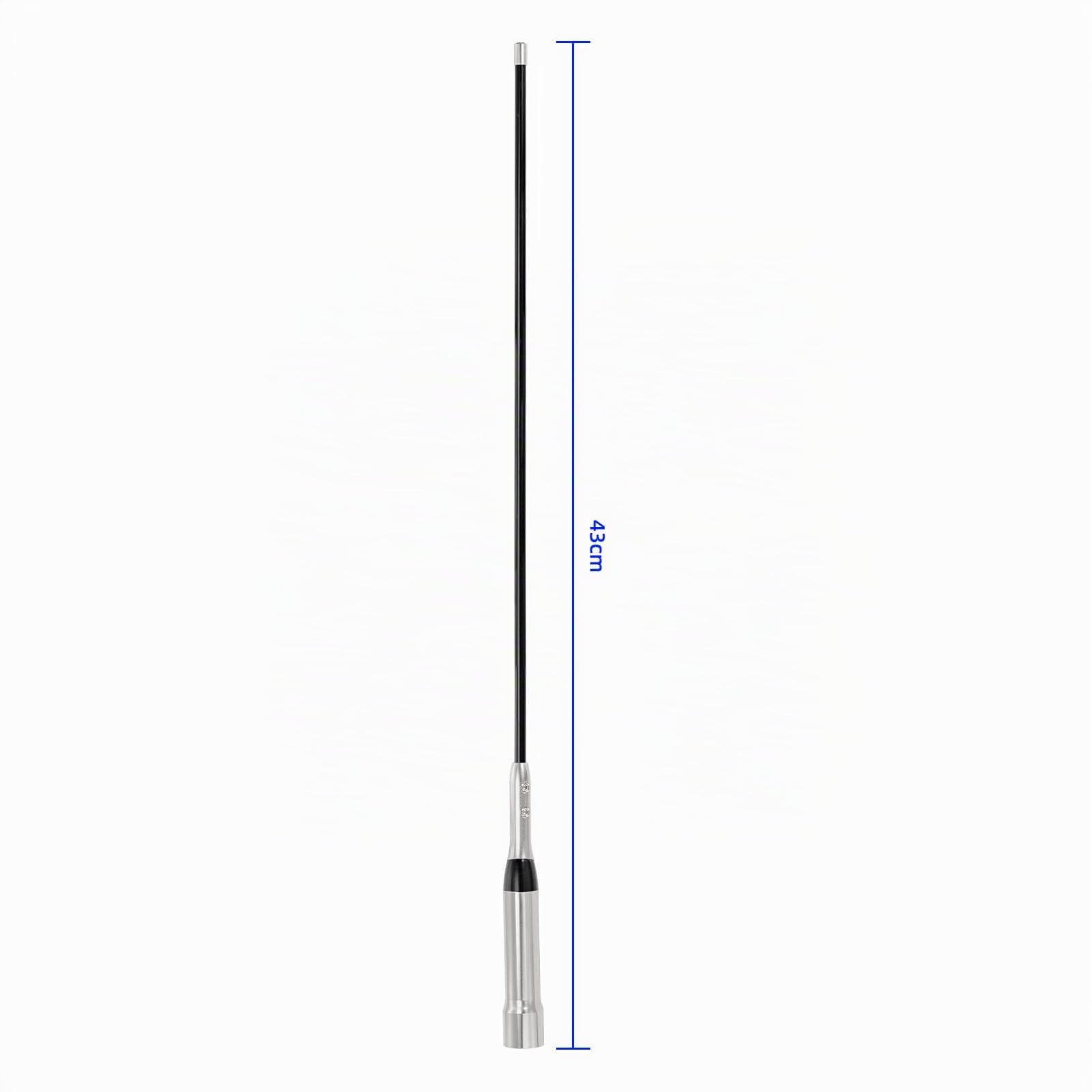 Bingfu Antenna VHF UHF Radio Mobile 2.5/3.5 dBi 43 cm Fibra di Vetro | Bibanda 136-174/400-460 MHz, Base Magnetica, Cavo R58 5 m, per Veicolare Camion Camper Marittimi Radioamatore, VHF Marino