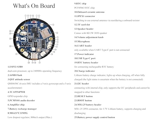 Image of ESP32-S3 1.85inch Touch Display Development Board, 360x360 IPS LCD, Dual-Core Processor Up to 240MHz, Audio Codec, Support Offline Speech Recognition and AI Speech Interaction, with 8Ω 2W Speaker