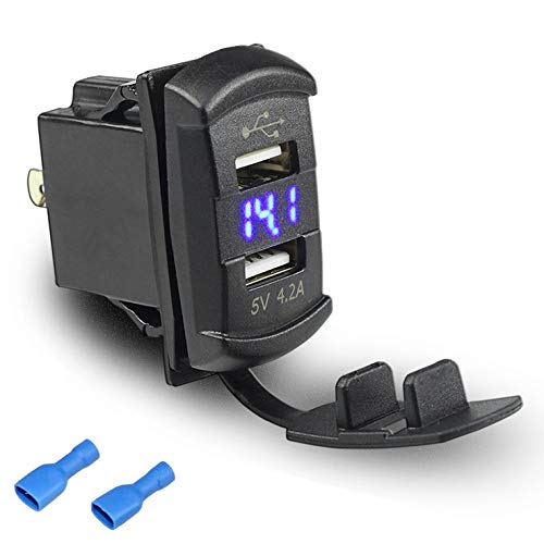 DaierTek 5V 4.2A Marine Dual USB Car Charger Adapter Socket Waterproof with Led