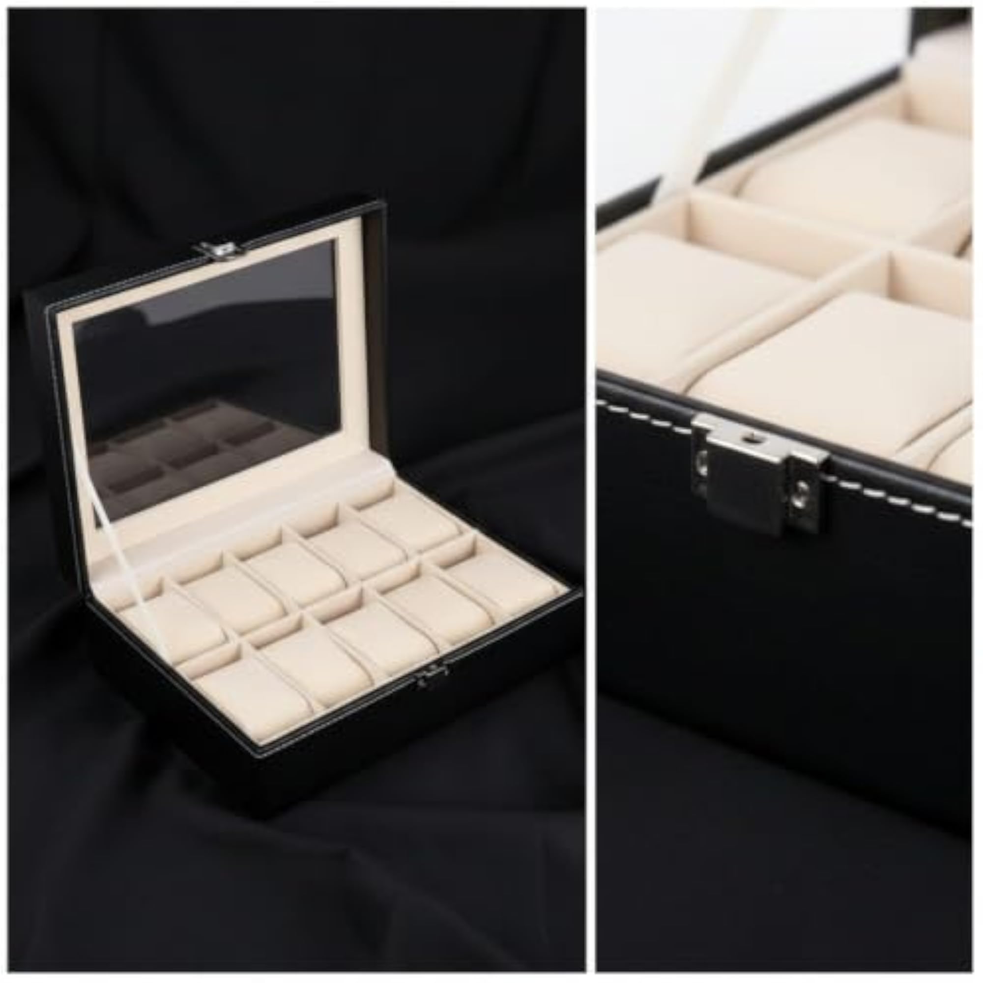 Black Watch Display Box with Cushioned Slots