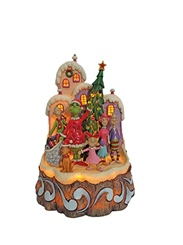 Enesco Jim Shore Dr. Seuss The Grinch Carved By Heart Lit Figurine, 8.86 Inch, Multicolor #TOP2