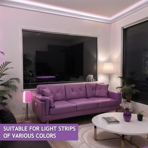 Image of Pushglossy 16 Pcs 47.24″(Total 63 Ft) Ceiling Crown Molding with LED Duct Kit for Seamless Ambient Accent Lighting Waterproof Channel for Easy LED Trim Moulding Strip Installation