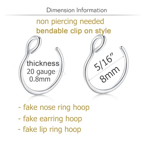 QWALIT Fake Lip Piercing Fake Lip Ring Fake Nose Ring Fake Snake Bites Fake Nose Piercing Faux Lip Rings Fake Snake Bite Piercing Clip Lip Ring Ear Cuff Earrings2