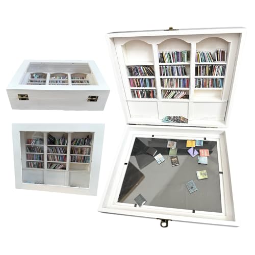 Anxiety Bookshelf,Contains 200 Pcs Mini Books Models,9.8 x 7.8 x 2.6 inches,Mini Bookshelf for Shake Away Your Anxiety,Anxiety Bookshelf Mini Books,Home Room Living Bookshelf Decor