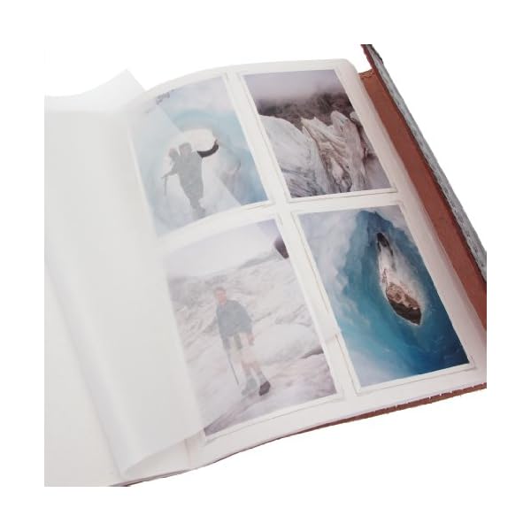 Extragroß Nähte und Geprägtes Leder Fotoalbum mit Verschluss | Skizze oder Schrott-Buch | Fairer Handel & Handgefertigt – Bild 3