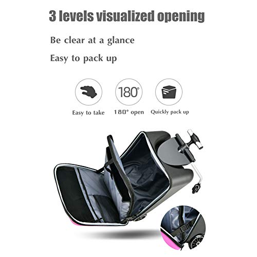 Hbiao Children's Ride-On Suitcase, Kids Luggage Set, Fashion Travel Student Trolley Boarding Toy Box, 2-In-1 Case & Baby Stroller,Black #TOP1