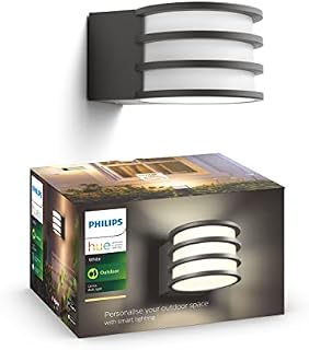 Philips Hue Lucca White LED Smart Outdoor Wall Light, Works with Alexa, Google Assistant and Apple HomeKit