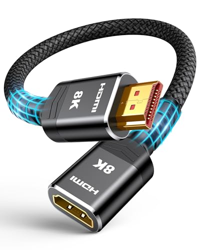 Highwings 8K HDMI Verl&auml;ngerung 0.5M, HDMI 2.1 Verl&auml;ngerungskabel 4K@30/60/120Hz, Ultra Highspeed 48Gbps, HDMI Stecker auf HDMI Buchse, UHD eARC HDCP 2.3 HDR10+ Kompatibel mit HDTV, TV Stick, PS5/4