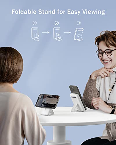 Podoru Wireless Portable Charger, Foldable Magnetic 10000Mah Power Bank 15W Fast Wireless Charging 22.5W Pd Type-C Lighting Led Display Mag-Safe Battery Pack For Iphone 12/13/Mini/Pro/Pro Max -White #TOP2