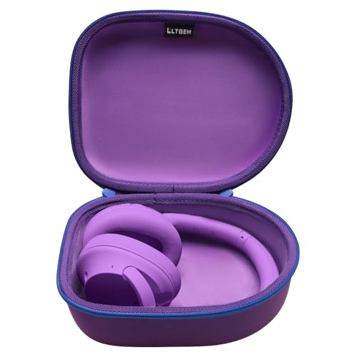 Image of Headphone Headset Case Compatible with Audio-Technica ATH-M20x /JBL /Raycon /Soundcore Anker /Sony /Beats /JLab /TOZO /Logitech /BERIBES /KVIDIO Headphones, Large Headphone Case Hard Shell(Deep Purple)