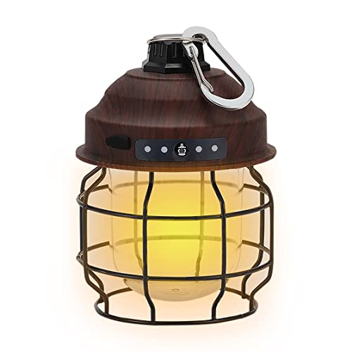 ledランタン 充電式 キャンプ ランタン レイルロードランタン/実用点灯10-30時間(3600mAh)/3色切替/IPX4防水/応急 防災 停電用 災害グッズ 夜釣り 日本語説明書付き(模造木の色)