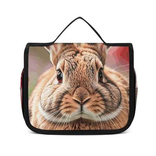 Trousse de toilette suspendue pour le voyage et le camping avec motif lapin