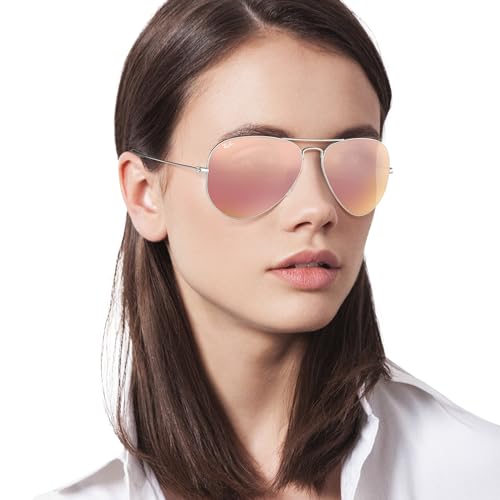 Image of Ray-Ban RB3025 Classic Mirrored Aviator Sunglasses
