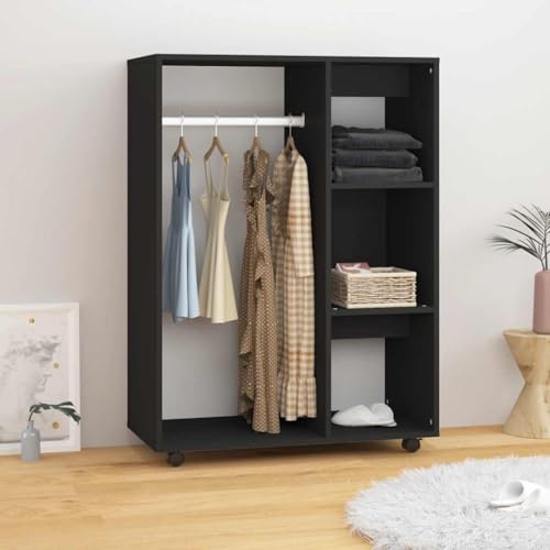 Genérico Armario de Madera de ingeniería Negro 80x40x110 cm,Mobiliario,Armarios y Almacenamiento,Armarios roperos-808514