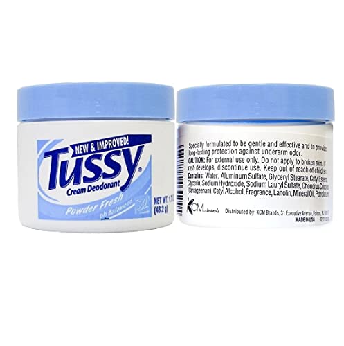 Tussy Anti-Perspirant Deodorant Cream Powder Fresh Scent 1.7 Oz (Pack Of 3) Plus 3 My Outlet Mall Resealable Portable Storage Pouches #TOP4